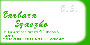 barbara szaszko business card